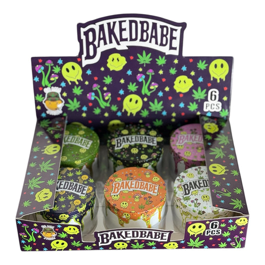 Baked Babe 4-Piece Metal - Grinder (6pk)