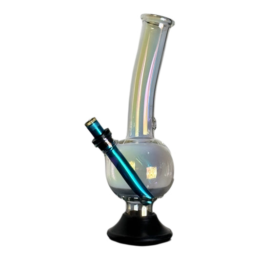 Suction Base shiny Glass Bong - 24cm