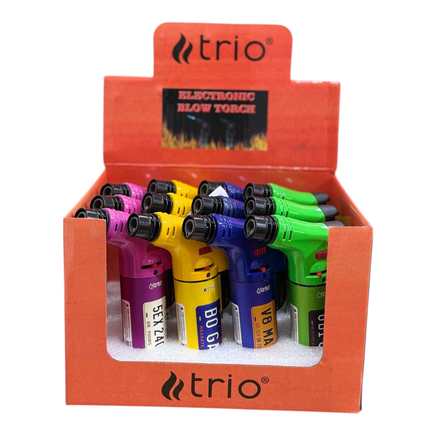 stand up blowtorch number plate designs (12pcs)