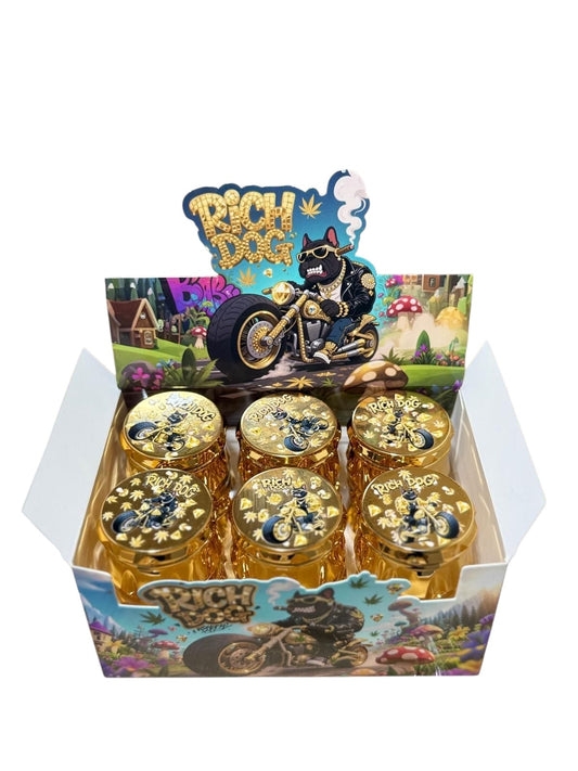 Rich Dog 4-Piece plastic Grinder X 12pk 55mm