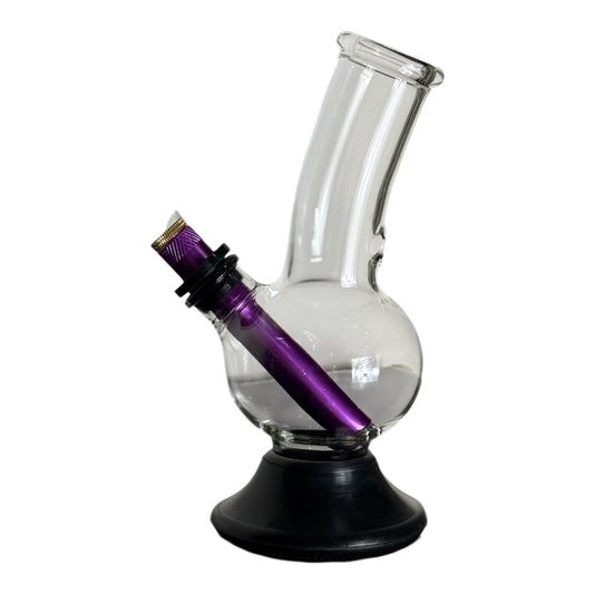 Mini Suction Base Glass Bong - 18cm