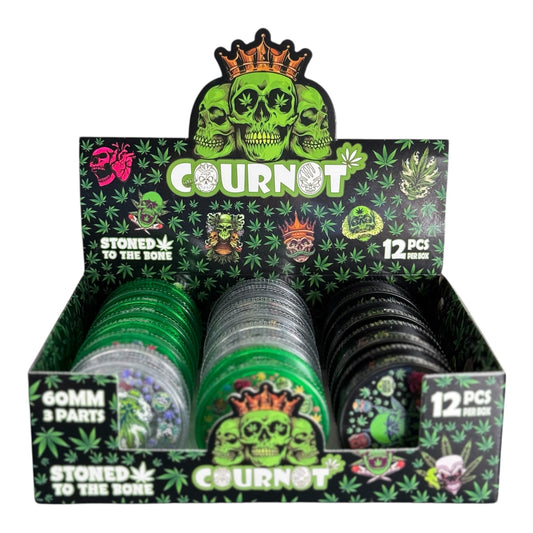 King Skull Clear 3-Piece Plastic - Grinder X 12pk