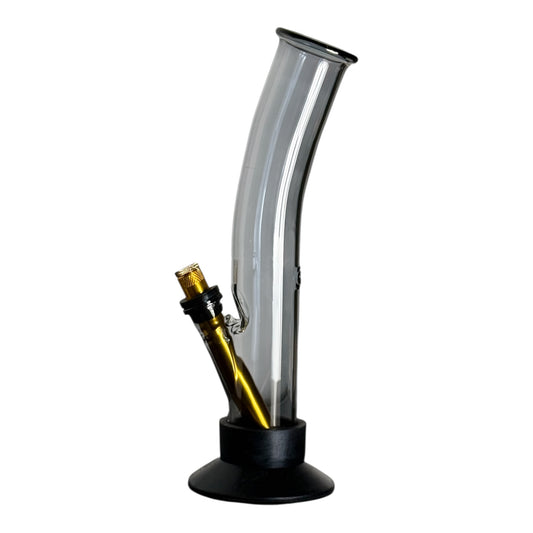 Tall Dark Clear Glass Bong - 25cm