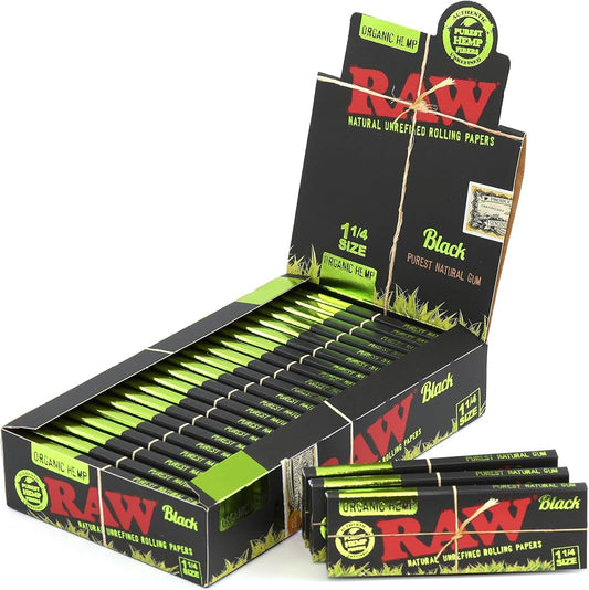RAW BLACK ORGANIC HEMP PAPERS 1/4