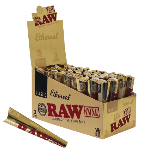 RAW ETHEREAL CONE 3PKS 32/DISPLAY