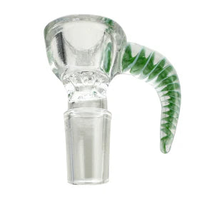 GLASS Slider Cone Piece Green Handle â€“ 14mm