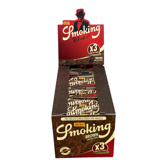 Smoking Brown king size cones x3 (50pk)