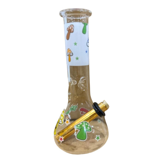 Colourful mushroom Glass beaker Bong – 18cm