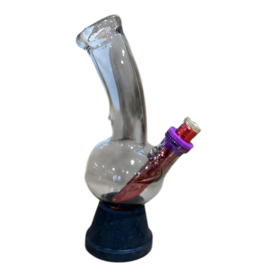 Dark clear Glass Bong – 20 cm