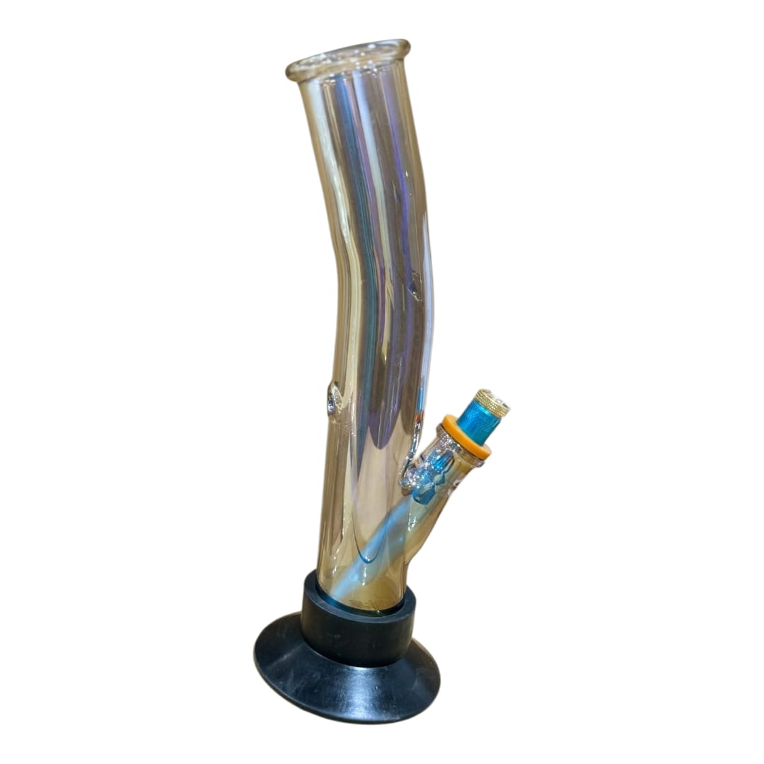 Dark shiny clear straight Glass Bong -25cm