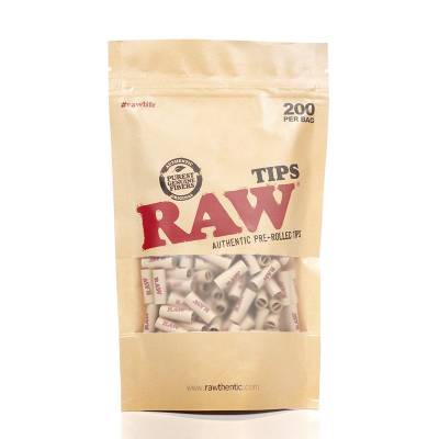 RAW PREROLLED TIPS: bag of 200