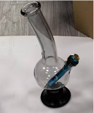 Suction Base dark Glass Bong - 24cm