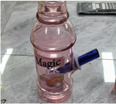 Magic Pink - Glass Bong with Metal Stem
