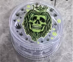 King Skull Clear 3-Piece Plastic - Grinder X 12pk