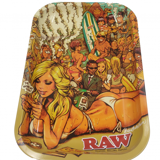 RAW X RJB BEACH METAL ROLLING TRAY - SMALL