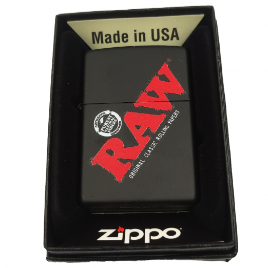 RAW ZIPPO BLACK WITH LOGO