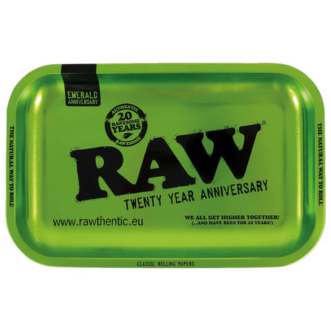 RAW EMERALD GREEN METAL ROLLING TRAY 20TH