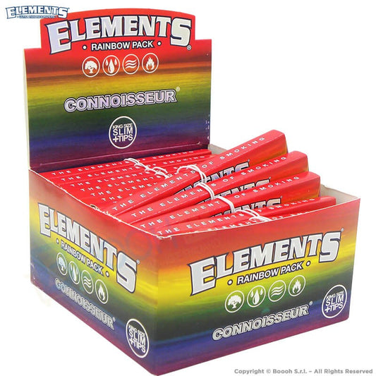 ELEMENTS RAINBOW CONNOISSEUR - KS SLIM + TIPS BOX/24 - 32 LEAVES