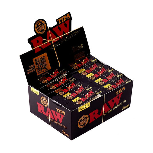 RAW BLACK TIPS: 50 tips/booklet, 50 booklets/Box