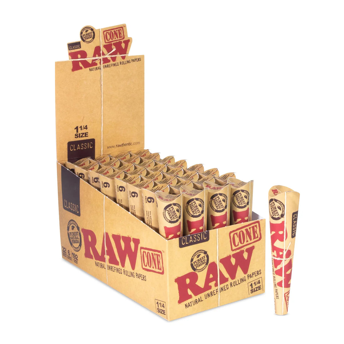 RAW Classic Cones 1¼ - 6pk